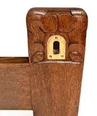 Arts & Crafts Wall Mirror with Hand-Carved Frogs by Kobus de Graaff, 1900s